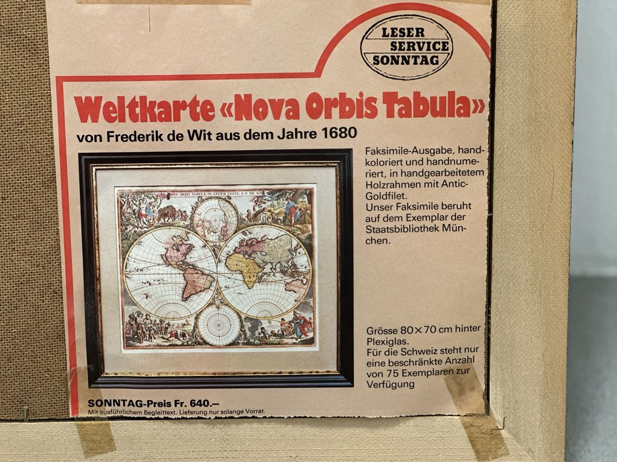 Foto & Immagini: Frederik de Wit Nova Orbis Tabula Nr. 13/75 gerahmt – Usato da Ruswil venduto da GARAN 3