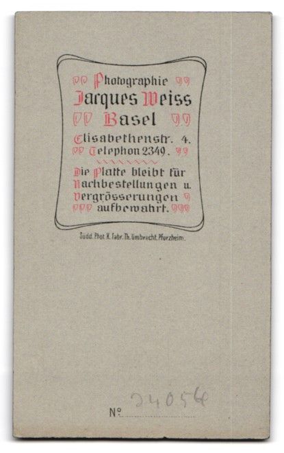 Photos & affiches: Fotografie Jacques Weiss, Basel, Elisabe – D'occasion à Berlin par bartko-reher 1