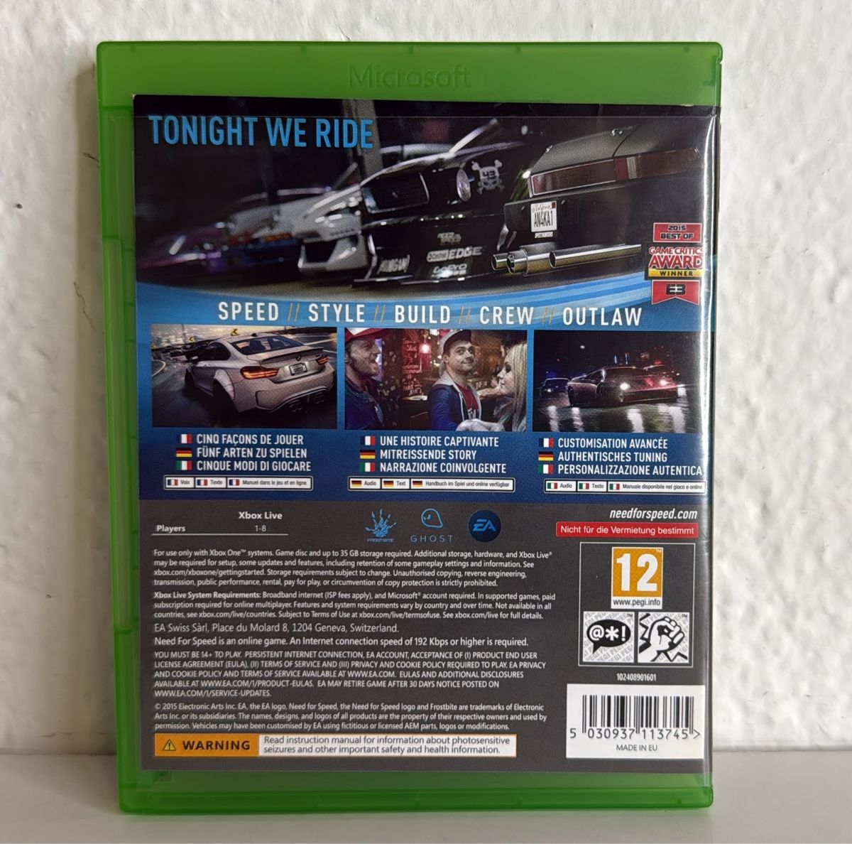 Microsoft Giochi: Xbox One Need for Speed - Game Disc Case good condition – Usato da Ehrendingen venduto da bubulence 1