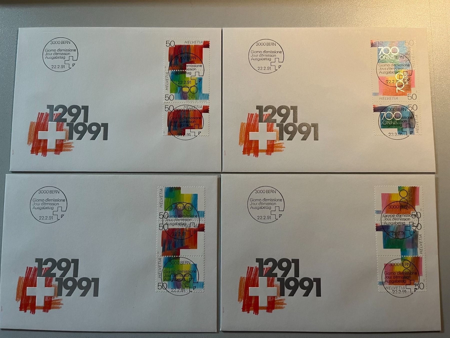 Alle Briefmarken: FDC 1991 / alle 3er Paare - SBK 75.- – Neu (gemäss Beschreibung) aus Arch von Liam1919
