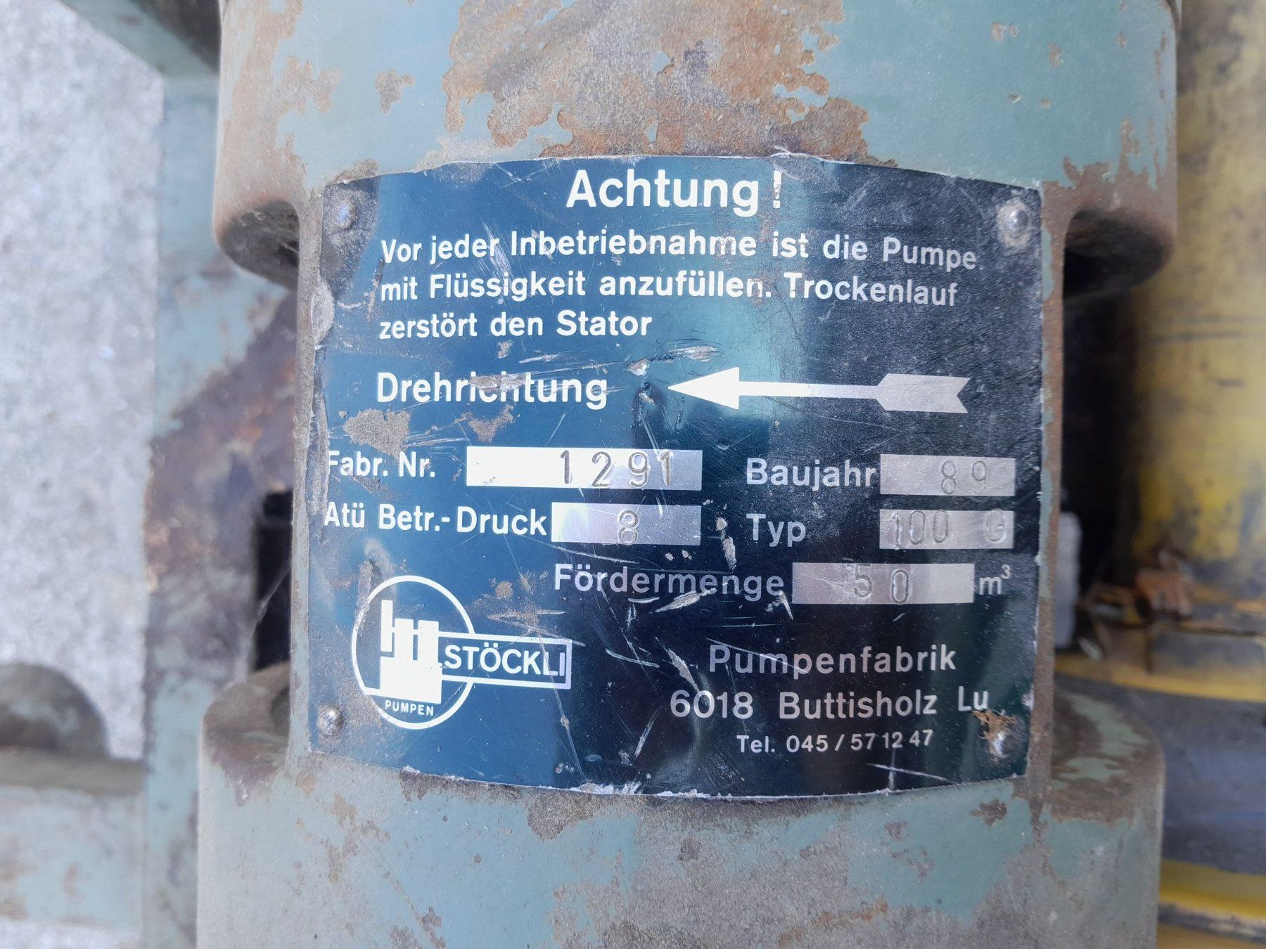 Tutte le macchine: Schneckenpumpe Stöckli – Difettoso da Oberkirch LU venduto da terratrac120 4