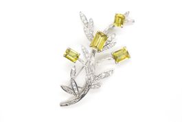 Brosche Weissgold mit Citrinen und Brillanten