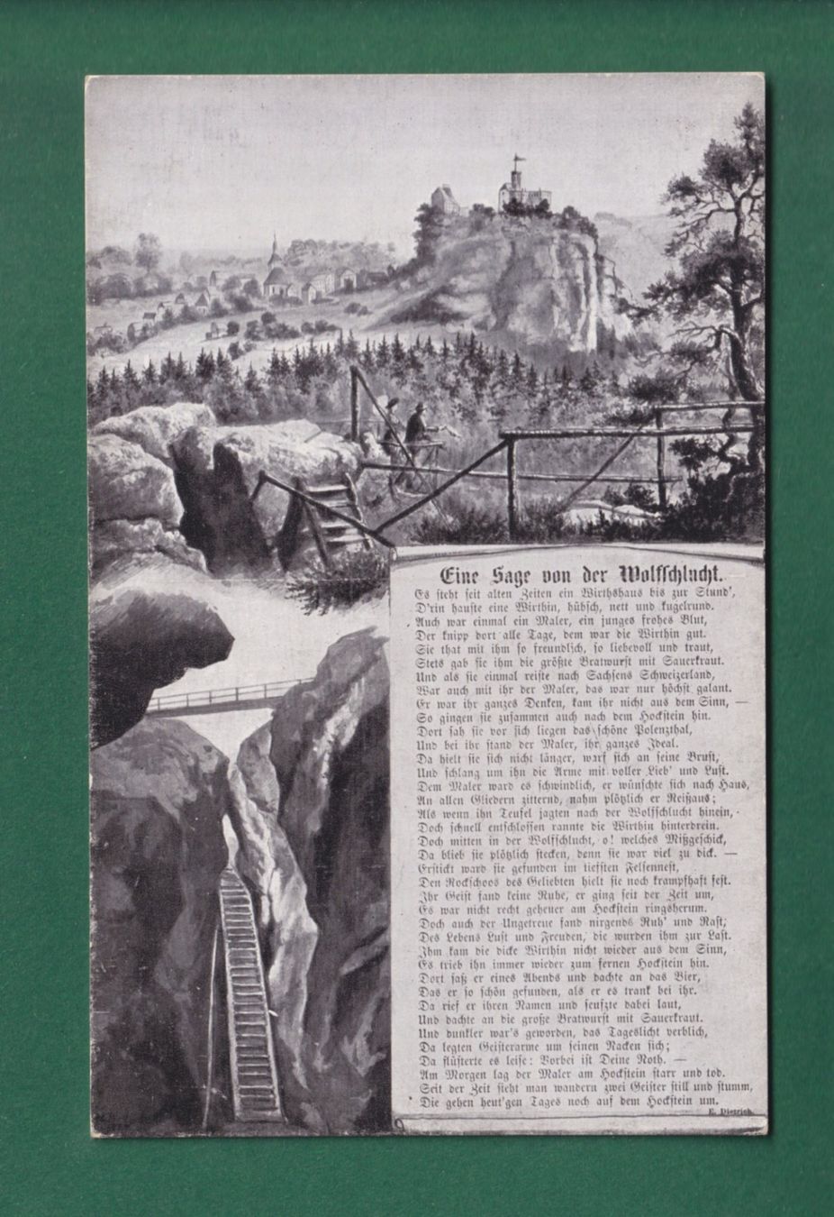 Ansichtskarten: Eine Sage von der WOLFSCHLUCHT – Gebraucht aus Pully von nicecards-shop