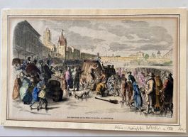 Kolorierter historischer Holzstich  19 Jhr.