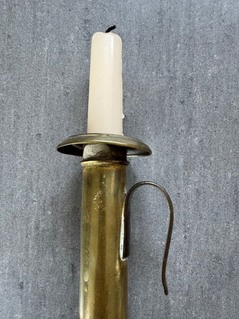 Portacandele: Antiker Messing-Kerzenhalter mit Schiebemechanik – Usato da Zürich venduto da Alot16 8