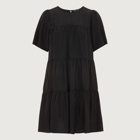 Hallhuber Volantkleid aus leichter Seersucker, Gr. 38