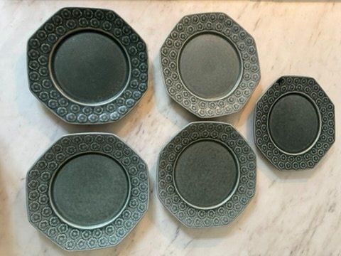 Piatti: Azur, Jens Quistgaard, Rare, 5 Octagonal Plates – Usato da Basel venduto da FlorinBasel 1