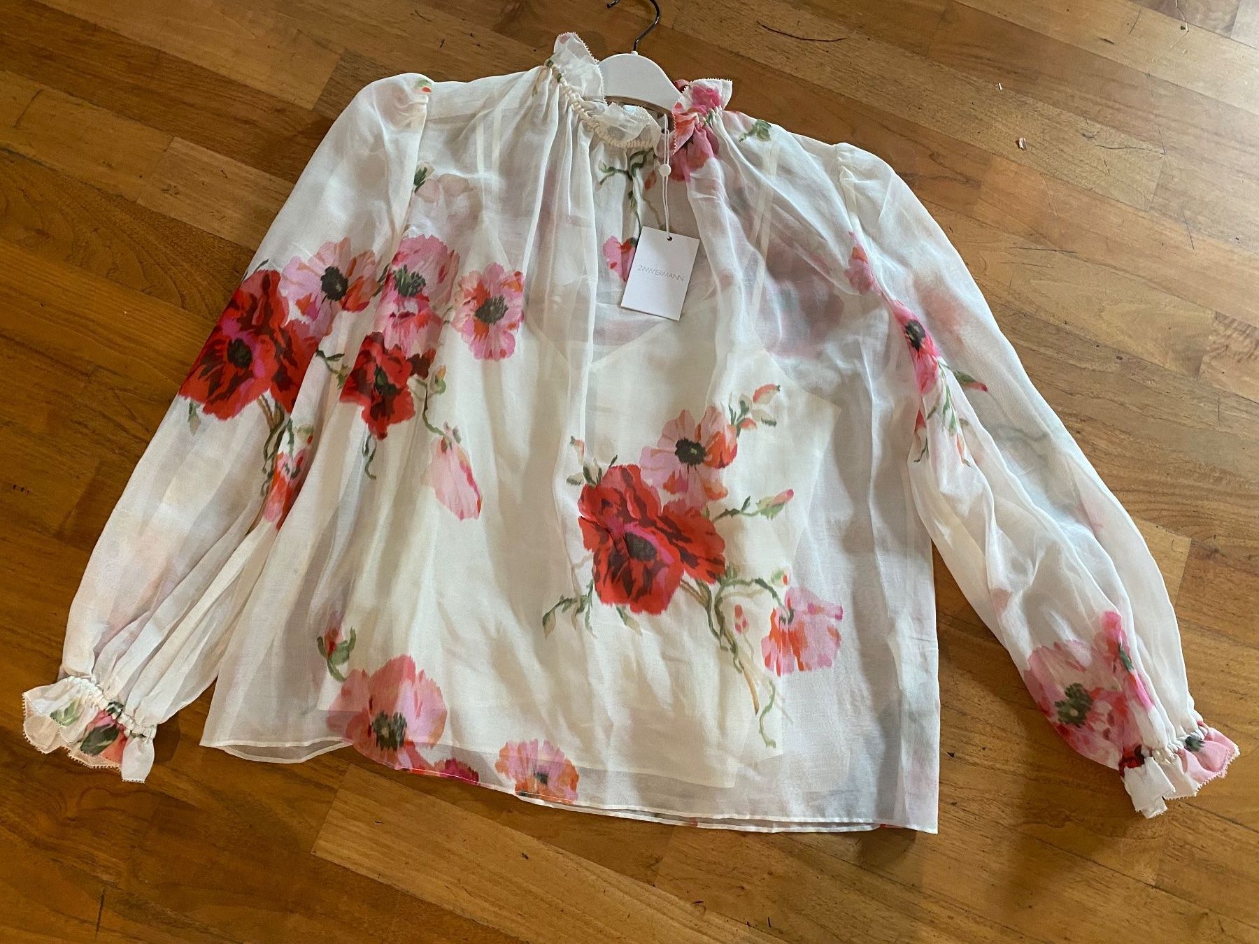 Zimmermann Blusen: Zimmermann Lightburst Bluse, Gr. 2, Seide/Baumwolle neu! – Neu und originalverpackt aus Matten b. Interl von Kings-Fashion 3