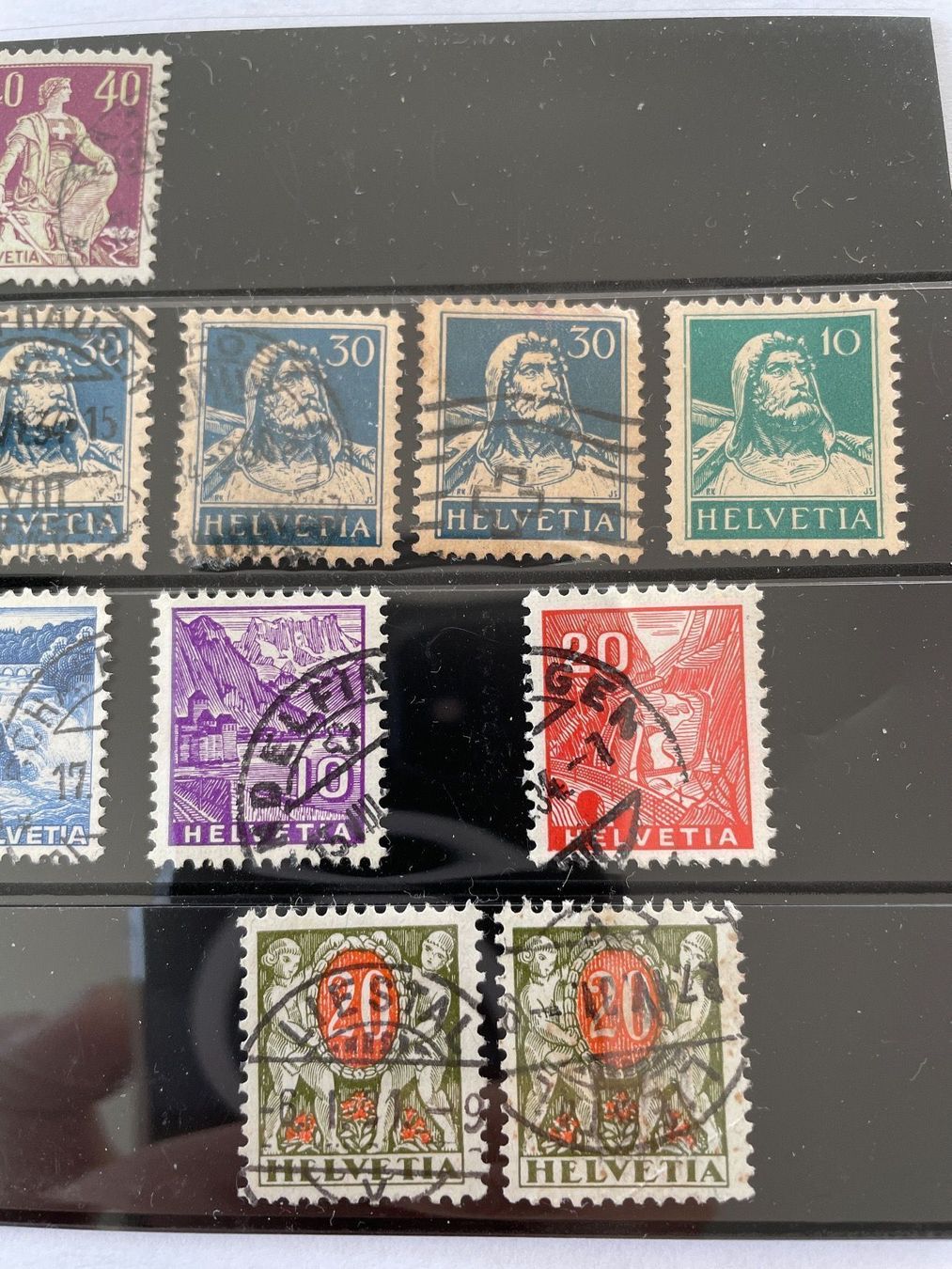 Alle Briefmarken: Antike Briefmarken Schweiz, ca. 1930 – Gebraucht aus Adligenswil von Treegarden 2