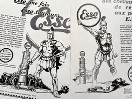 Esso - 4 Alte Werbungen / Anciennes publicités 1929