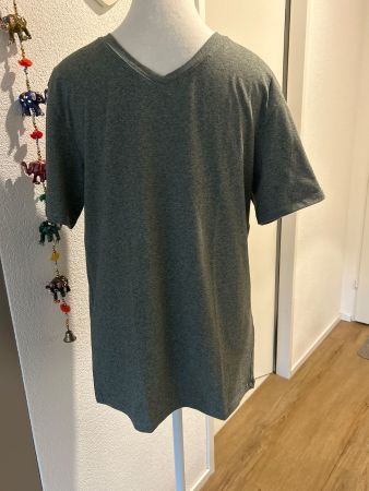 Herren T-Shirt olive meliert von Decathlon Slim Gr. L