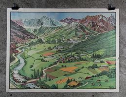 doppel Schulwandbild "Alpen, Stadtplan"
