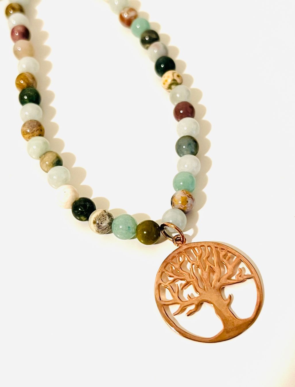 Catenine: Moss Agate Necklace Rose Gold Plated Silver – Nuovo e nell'imballaggio originale da Rüschlikon venduto da topswissvintage 7