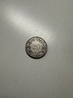 20 Rappen 1883 Silber Helvetia Münze guter Zustand
