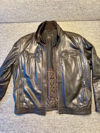 Lederjacke Quadro dunkelbraun Herren (Gr.52)
