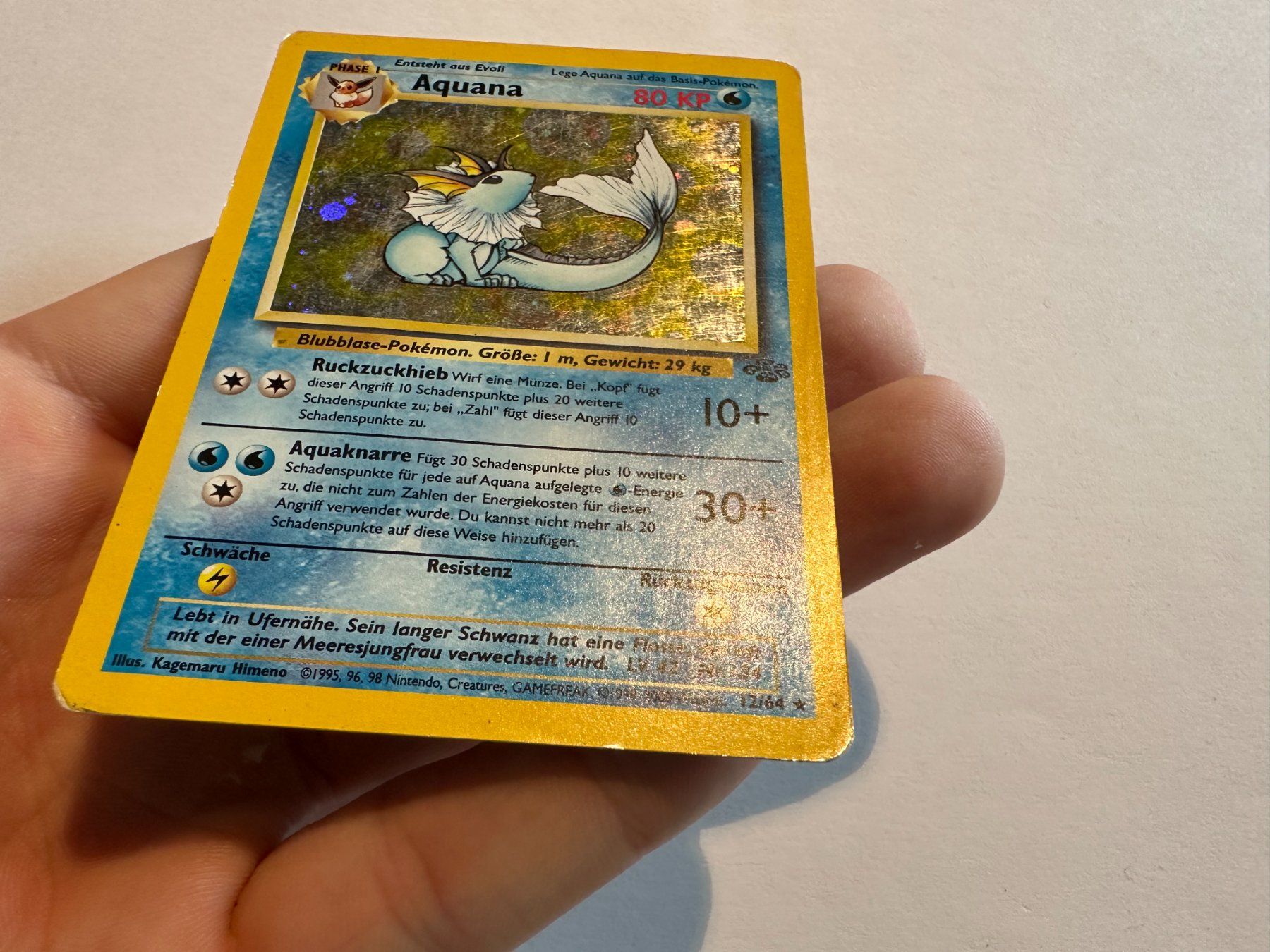 Pokémon Sammelbilder & Trading cards: Aquana holo Dschungel DE – Gebraucht aus Hagendorn von Pokecollectorch 2