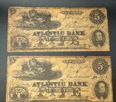US-Banknoten 5$ Atlantic Bank New York