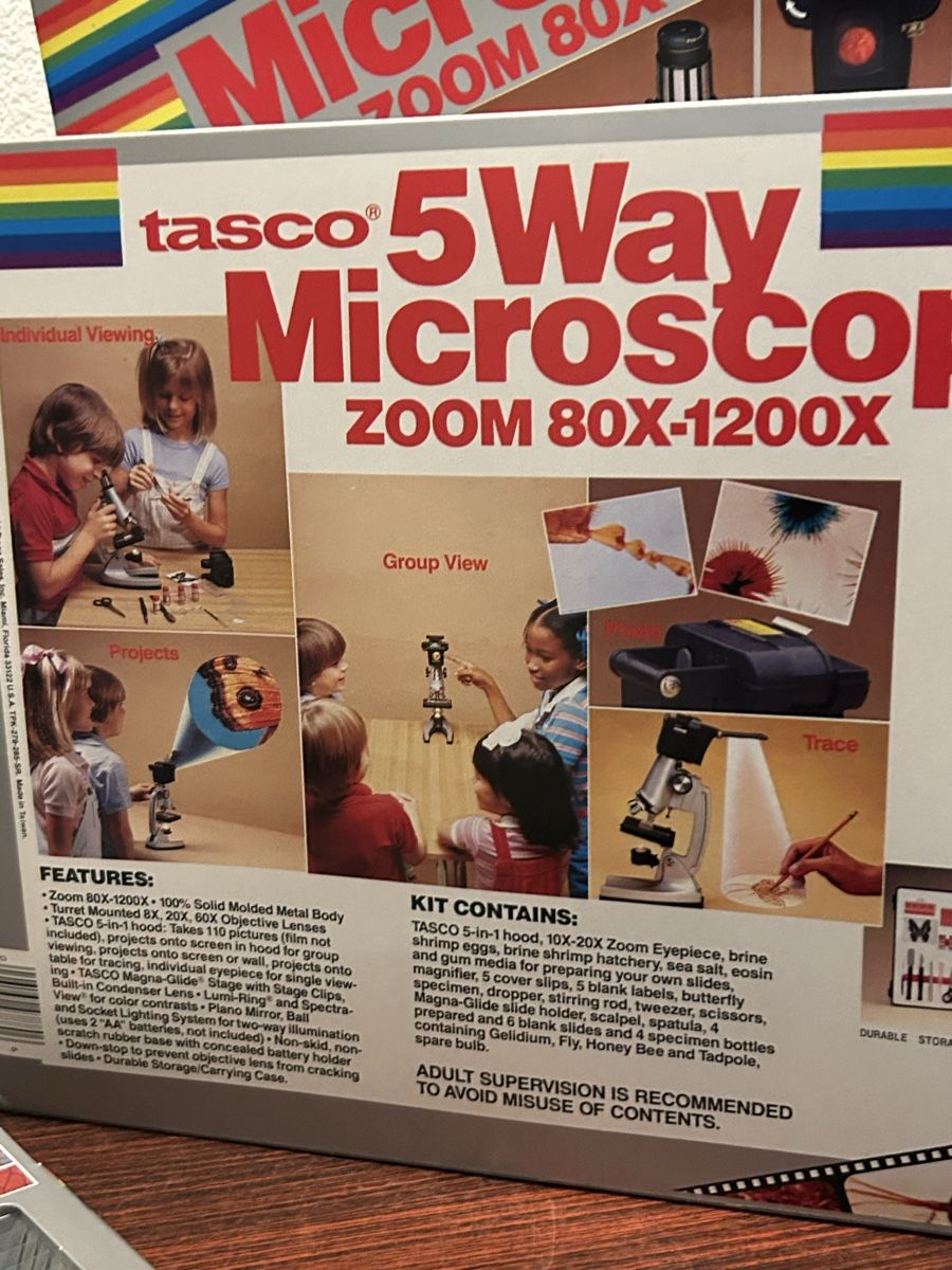 Microscopi: Microscope Tasco 5 Way Zoom 80x-1200x Complet Comme Neuf – Nuovo e nell'imballaggio originale da Thierrens venduto da Bigla 7