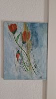Abstrakte Tulpenmalerei auf Leinwand, Frühlings-Deko 🎨
