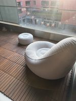 Lounge Sessel mit Fusshocker, neuwertig aufblasbar .