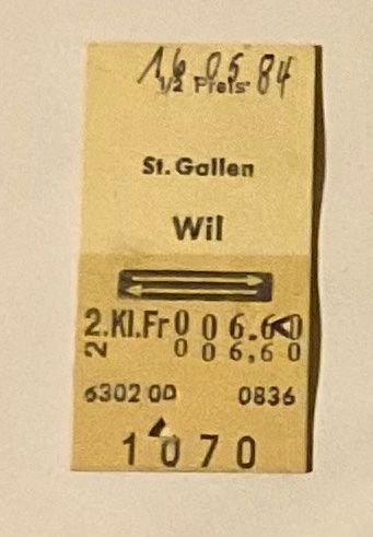 Biglietti: Altes Billett aus Karton von 1984 – Usato da Endingen venduto da nathan05