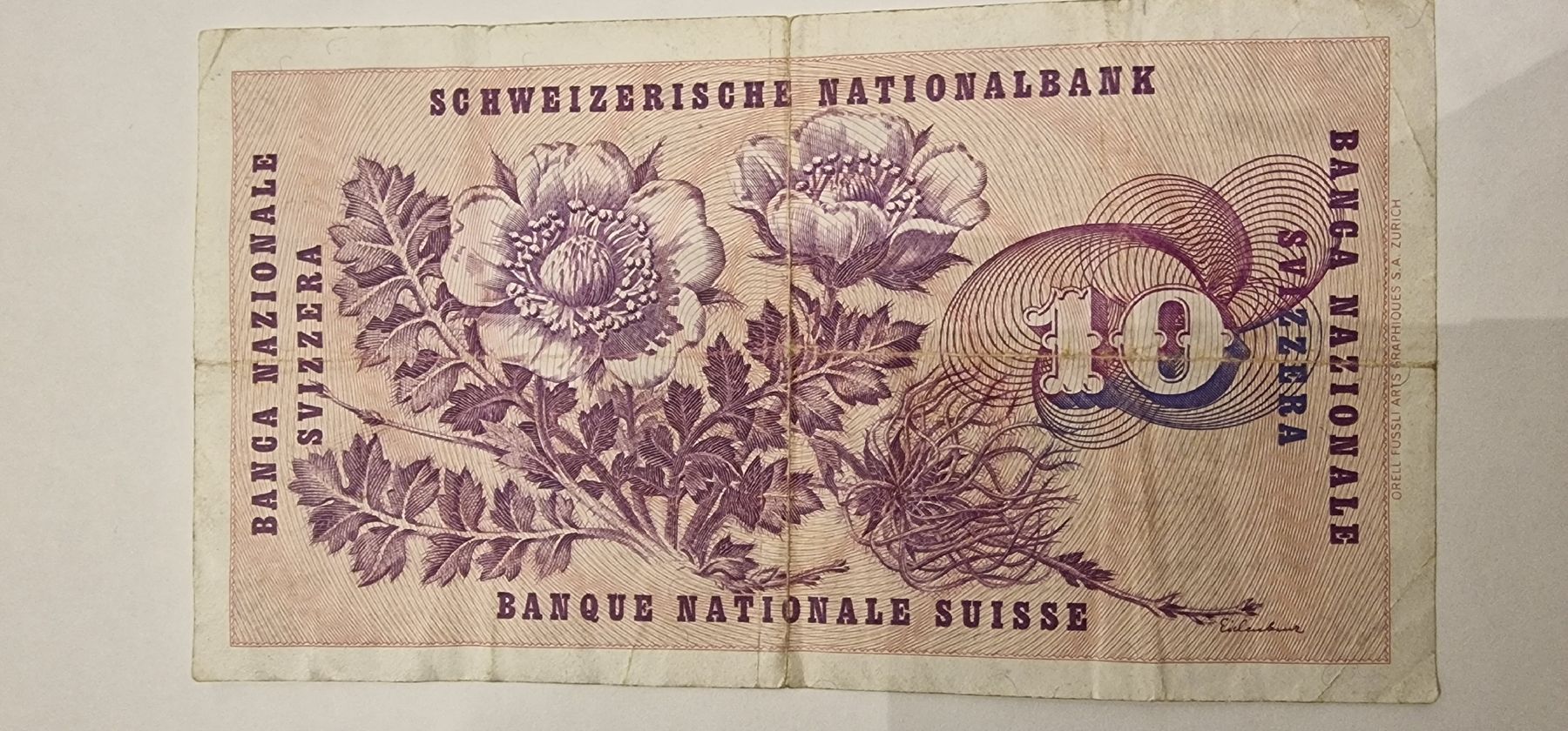 Banknoten: 10 Franken Noten 7. März 1973  – Gebraucht aus Arbon von sar_l7ll 1
