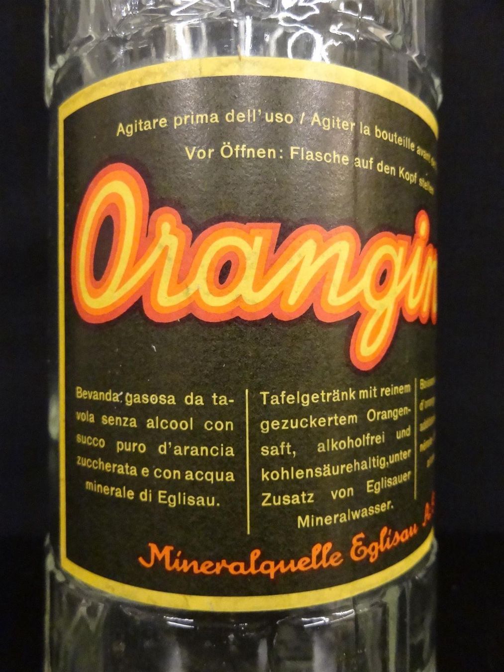 Gläser, Krüge & Flaschen: alte Flasche ORANGINA EGLISAU 1965 – Gebraucht aus Kerzers von Flaschenposten 2