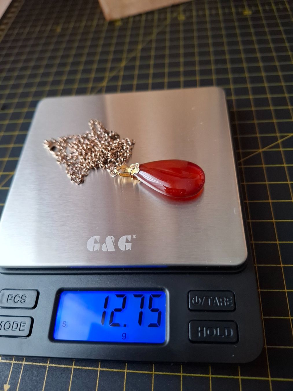 Catenine: Kette Silber 925  mit Anhänger Karneol 80cm – Usato da Zwieselberg venduto da Halifaxmendusli 7