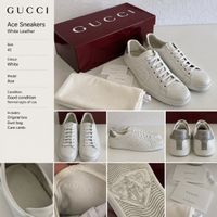 Gucci Ace Sneakers Leder weiss Grösse 41 guter Zustand