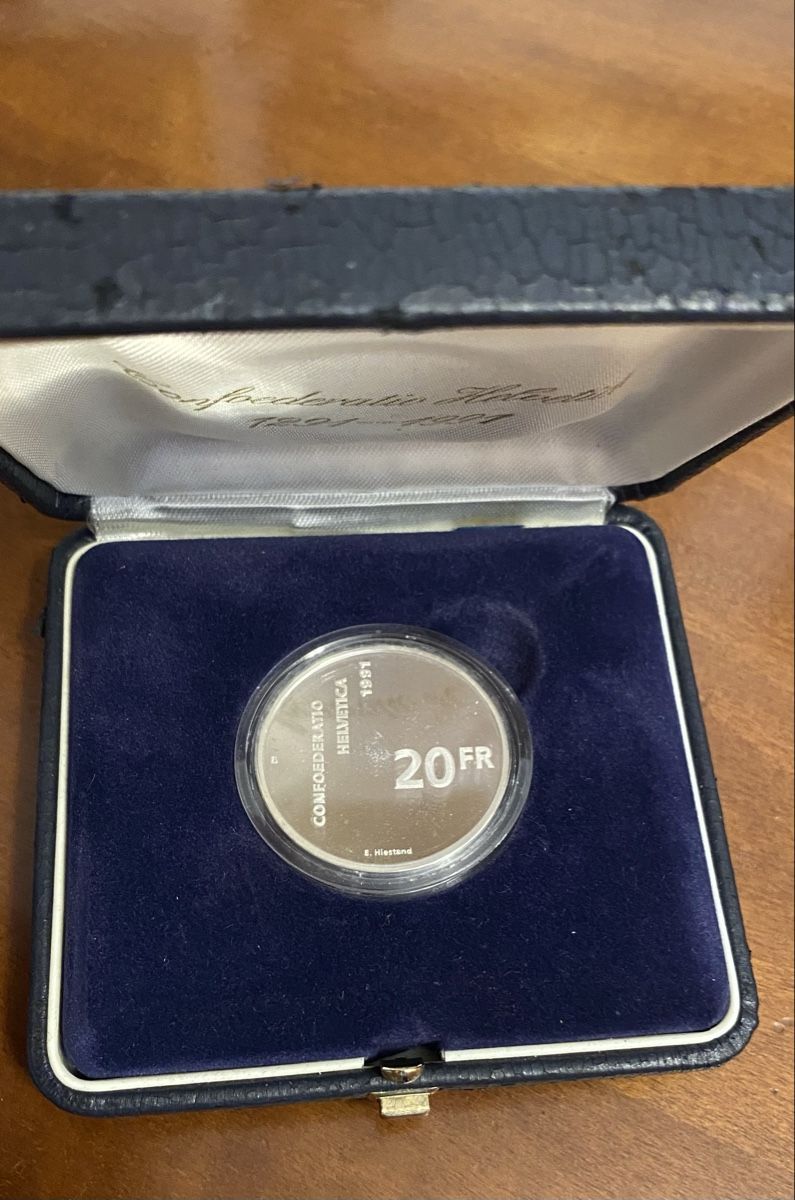 Tutti le monete: 20 francs 1991  – Nuovo e nell'imballaggio originale da Genève venduto da Mar7319 2