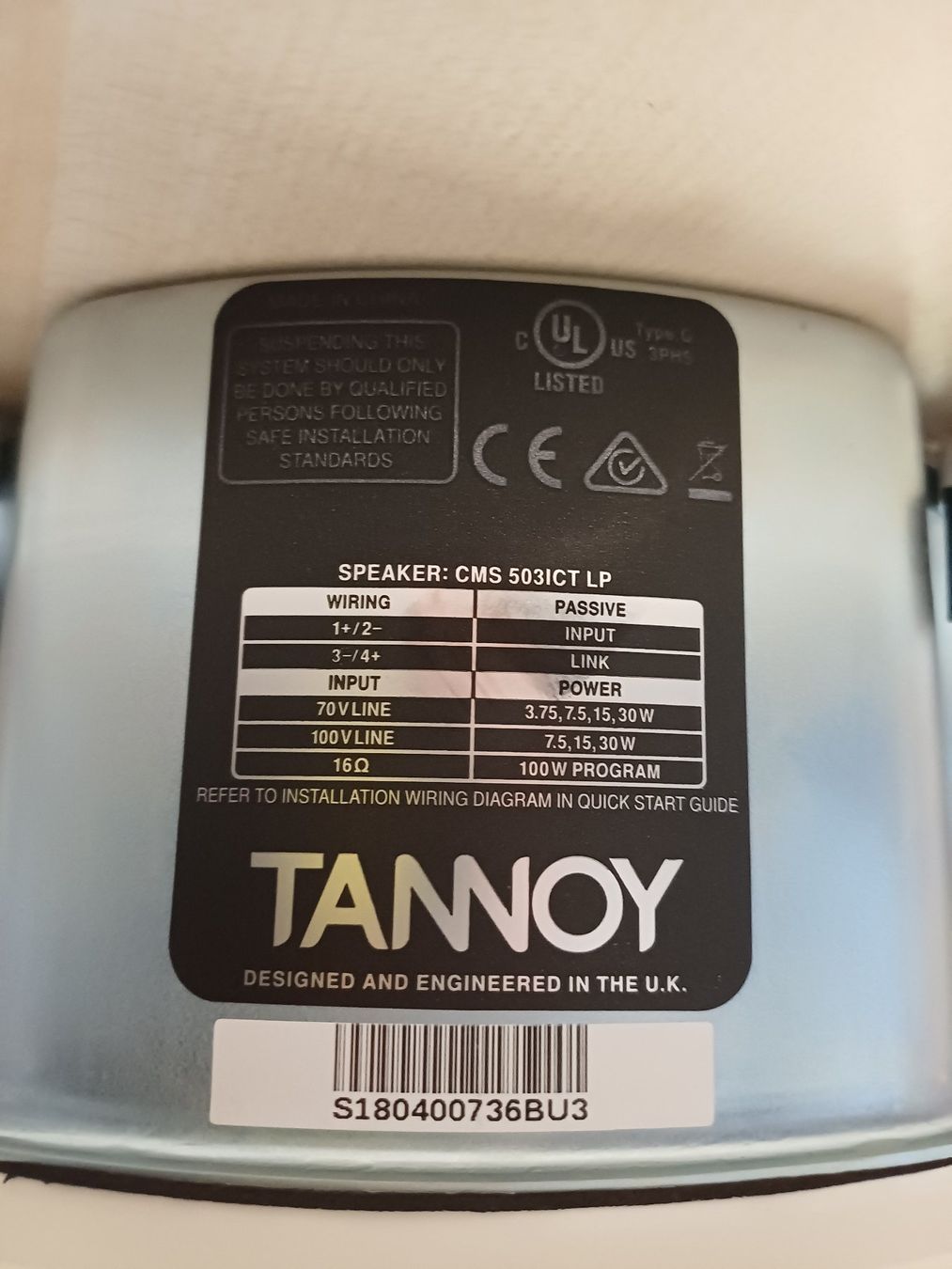 Tannoy Casse acustiche: Tannoy CMS 503ICT LP Deckenlautsprecher 2/2 – Nuovo e nell'imballaggio originale da Luzern venduto da IG_Arbeit 7