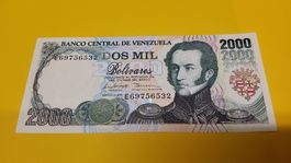 Venezuela Banknote 2000 Bolivares - Seltenes 1998