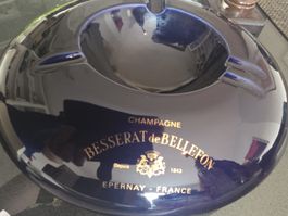 Aschenbecher Besserat de Bellefon Keramik blau rund