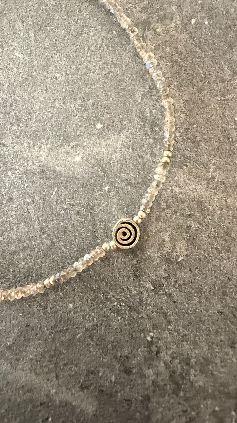 Catenine: Edelsteinkette Labradorit mit Silber Spirale 925 Stempel – Usato da Lommis venduto da manmarmi 4