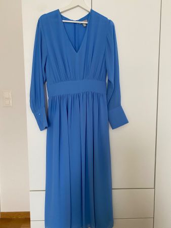 Elegant Blue Midi Dress for Spring/Summer Occasions 💙