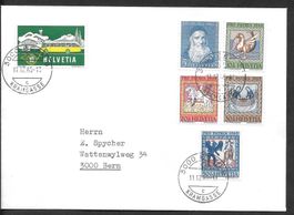 Brief Pro Patria 1965 Serie B123-B127 gest. Bern 11.12.1965