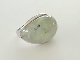 Prehnit Silberring 925 (Rhodiniert) - NEU