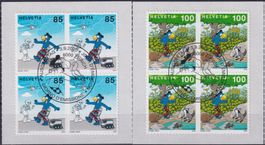 2020, Nr.1784-1785 Viererblöcke (Globi) mit ET-Voll-Stempel.