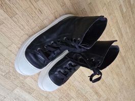 High-Top Sneaker Leder schwarz mit Reissverschluss gebraucht