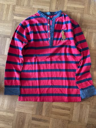 Polo rayé rouge/bleu marine - Taille 14 ans