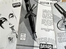 Bayard Fülhalter - 3 alte Werbungen / Publicités 1944/46
