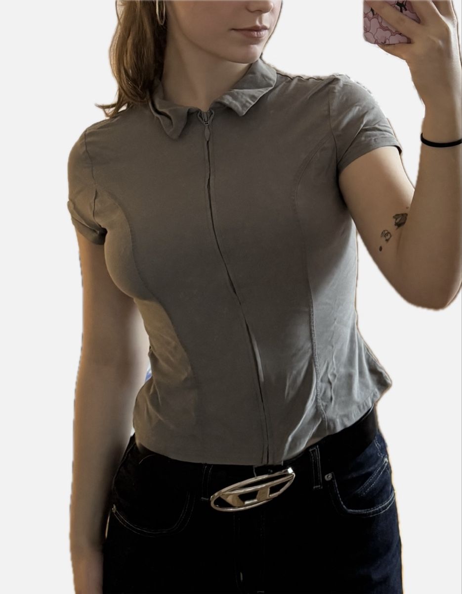 H&M Top: Grey Zip-Up Top, Size M – Nuovo (secondo la descrizione) da solothurn venduto da mil_ja.t 3