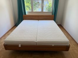 Massivholzbett 180x200, Eiche | EMBRU Lattenroste