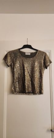 Top oro scintillante Enara Maglie, taglia S. Nera Camicie