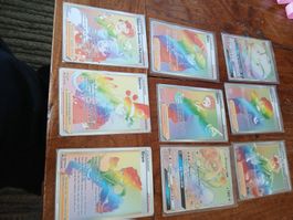 9 Rainbow Pokémon Karten im top Zustand