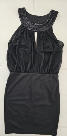Elegantes Cocktailkleid schwarz Perlen Gr. M