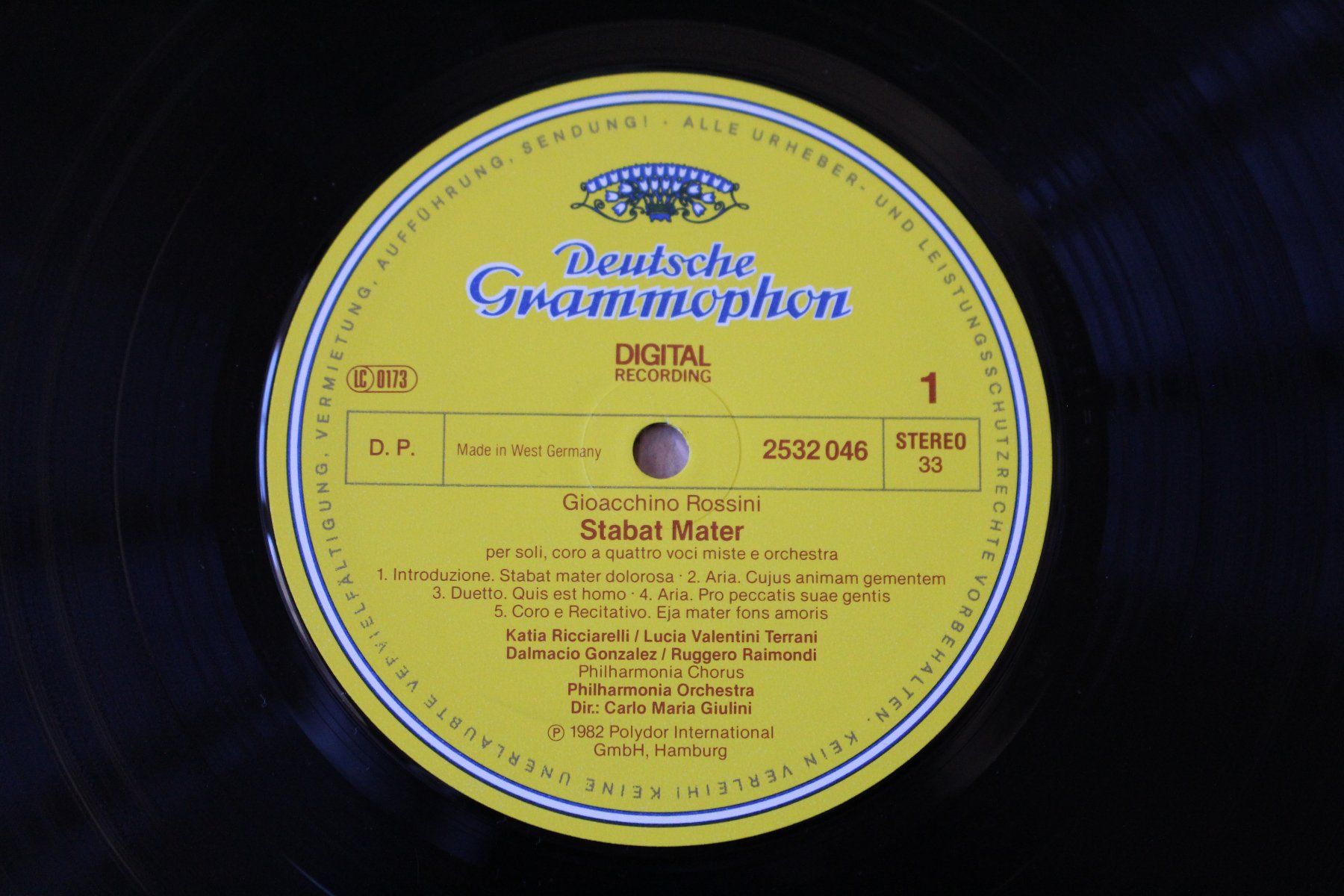 Schallplatten: GEISTLICH - Rossini: Stabat Mater - Giulini; LP digital☯️ – Gebraucht aus Möriken AG von Klassikschallplatten 1