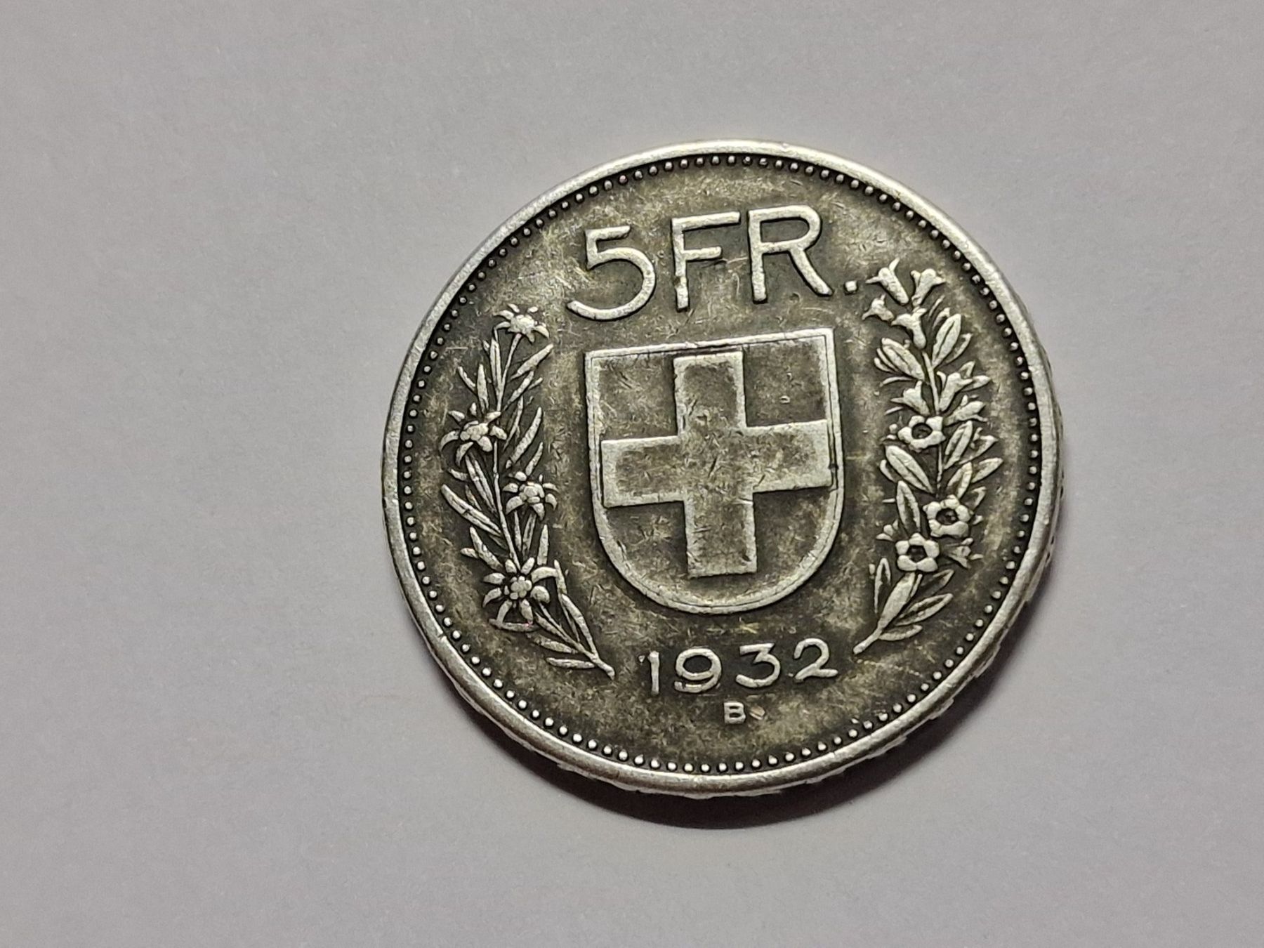 Alle Münzen: 5-Franken 1932 silber. – Gebraucht aus Zürich von Moreira01 1