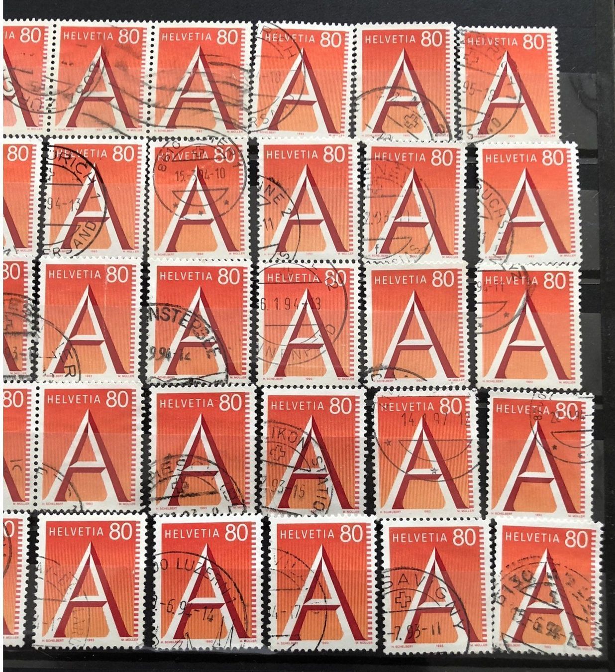 Alle Briefmarken: Nr.838 mit Stempel 40 Stück – Gebraucht aus Aarau von Billa007 2