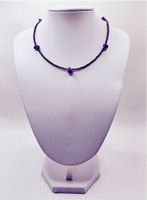 Damenhalskette mit Amethyst-Steinen Lila/Violet
